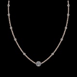 13.49 Ctw VS/SI1 Diamond 10k Rose Gold Yard Necklace (ALL DIAMOND ARE LAB G