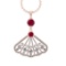 3.33 Ctw VS/SI1 Ruby and Diamond14K Rose Gold Necklace (ALL DIAMOND ARE LAB