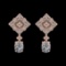 12.19 Ctw VS/SI1 Diamond Prong Set 18k Rose Gold Dangle Stud Earrings (ALL