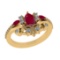 1.75 Ctw VS/SI1 Ruby and Diamond 14k Yellow Gold Engagement Ring (ALL DIAMO