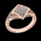0.56 Ctw VS/SI1 Diamond Prong Set 18K Rose Gold Cluster Engagement Ring