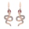 2.15 CtwVS/SI1 Ruby and Diamond 14K Rose Gold Sneak Earrings