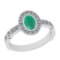 1.07 Ctw VS/SI1 Emerald And Diamond 14K White Gold Wedding Ring
