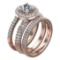 3.21 Ctw SI1/SI2 Diamond 14k Rose Gold Engagement SET Ring (ALL DIAMOND ARE