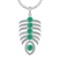 4.60 Ctw VS/SI1 Emerald and Diamond 14k white Gold Pandant (ALL DIAMOND ARE