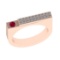 0.48 Ctw VS/SI1 Ruby and Diamond 14K Rose Gold Engagement Ring (ALL DIAMOND