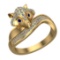 0.52 Ctw VS/SI1 Blue Sapphire and Diamond 14k Yellow Gold Animal theme Fox