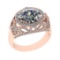3.45 Ctw VS/SI1 Diamond 14K Rose Gold Engagement Ring (ALL DIAMOND ARE LAB