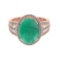 5.60 Ctw VS/SI1 Emerald And Diamond 14k Rose Gold Engagement Ring (ALL DIAM