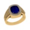 3.28 Ctw VS/SI1 Blue Sapphire and Diamond 14k Yellow Gold Engagement Ring (
