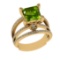 2.70 Ctw VS/SI1 Peridot And Diamond 14K Yellow Gold Engagement Ring( ALL DI