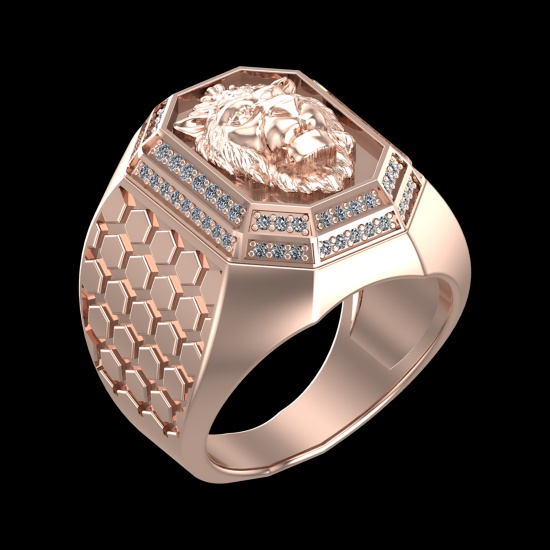 0.41 Ctw VS/SI1 Diamond Prong Set 18k Rose Gold Creature theme Ring (ALL DI