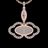 1.45 Ctw VS/SI1 Diamond 10k Rose Gold Christmas Theme Pandant (ALL DIAMOND