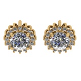 1.16 Ctw VS/SI1 Diamond 14k Yellow Gold Stud Earrings (ALL DIAMOND ARE LAB
