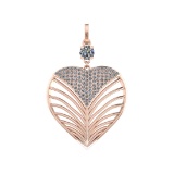 2.13 Ctw SI1/SI2 Diamond Prong Set 14k Rose Gold Pendant (ALL DIAMOND ARE L