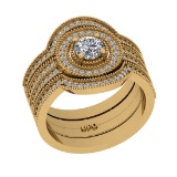 1.15 Ctw VS/SI1 Diamond 14K Yellow Gold Engagement Ring (ALL DIAMOND ARE LA