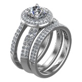 3.21 Ctw SI1/SI2 Diamond 14k white Gold Engagement SET Ring (ALL DIAMOND AR