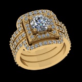 2.61 Ctw VS/SI1 Diamond Prong Set 18k Yellow Gold Engagement Ring (ALL DIAM