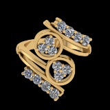 1.14 Ctw VS/SI1 Diamond 10k Yellow Gold Engagement Ring (ALL DIAMOND ARE LA