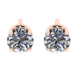 1.08 Ctw VS/SI1 Diamond 14k Rose Gold Stud Earrings (ALL DIAMOND ARE LAB GR