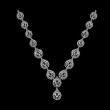 9.64 Ctw SI1/SI2Diamond Prong Set 10k white Gold Necklace (ALL DIAMOND ARE