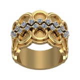 1.17 Ctw SI2/SI1 Diamond Prong Set 14k Yellow Gold Engagement Ring (ALL DIA