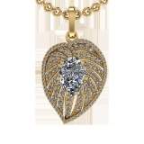 3.10 Ctw VS/SI1 Diamond 14k Yellow Gold Pandant (ALL DIAMOND ARE LAB GROWN