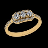 0.75 Ctw SI1/SI2Diamond Prong Set 10k Yellow Gold Engagement Ring (ALL DIAM