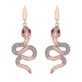 2.15 CtwVS/SI1 Ruby and Diamond 14K Rose Gold Sneak Earrings