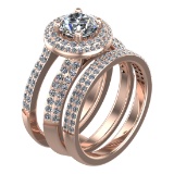 3.21 Ctw SI1/SI2 Diamond 14k Rose Gold Engagement SET Ring (ALL DIAMOND ARE