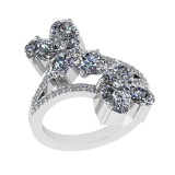 2.22 Ctw SI1/SI2 Diamond 14k white Gold Engagement Ring (ALL DIAMOND ARE LA