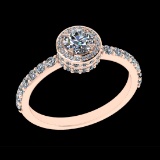 1.21 Ctw VS/SI1 Diamond Prong Set 18k Rose Gold Engagement Ring (ALL DIAMON