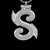 0.70 Ctw VS/SI1 Diamond Prong Set 18K White Gold Letter theme ( S) Necklace