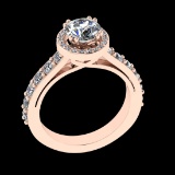 1.96 Ctw VS/SI1 Diamond Prong Set 18k Rose Gold Engagement Ring (ALL DIAMON