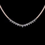 1.06 Ctw VS/SI1 Diamond 14K Rose Gold Slide Necklace (ALL DIAMOND ARE LAB G