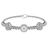 4.16 Ctw SI1/SI2 Diamond 14k white Gold Bracelet (ALL DIAMOND ARE LAB GROWN