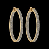 2.40 Ctw VS/SI1 Diamond 14K Yellow Gold Hoop Earrings (ALL DIAMOND ARE LAB