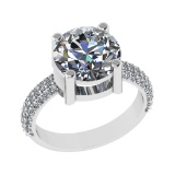 4.30 Ctw SI1/SI2 Diamond 14k white Gold Engagement Ring (ALL DIAMOND ARE LA
