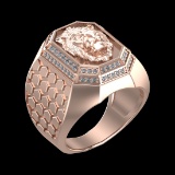 0.41 Ctw VS/SI1 Diamond Prong Set 18k Rose Gold Creature theme Ring (ALL DI
