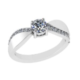 0.72 Ctw VS/SI1 Diamond 14k white Gold Engagement Ring (ALL DIAMOND ARE LAB