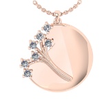 0.24 Ctw VS/SI1 Diamond Prong Set 14k Rose Gold Pandant (ALL DIAMOND ARE LA