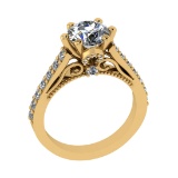 2.19 Ctw SI1/SI2 Diamond Prong Set 14k Yellow Gold Engagement Ring (ALL DIA