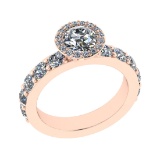 2.20 Ctw SI1/SI2 Diamond 14k Rose Gold Engagement Ring (ALL DIAMOND ARE LAB