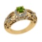 1.45 Ctw VS/SI1 Peridot and Diamond Set 10K Yellow Gold Engagement Ring (AL