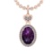 12.57 Ctw VS/SI1 Amethyst and Diamond 14K Rose Gold Pendant