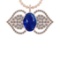 30.00 Ctw VS/SI1 Tanzanite and Diamond 14K Rose Gold Pendant