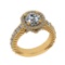 3.62 Ctw VS/SI1 Diamond 14k Yellow Gold Hiden Halo Engagement Ring (ALL DIA