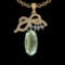 16.99 Ctw VS/SI1 Green Amethyst And Diamond 14K Yellow Gold Necklace( ALL D