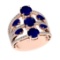 4.22 Ctw VS/SI1 Blue Sapphire and Diamond 14k Rose Gold Engagement Ring (AL