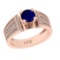 1.26 Ctw VS/SI1 Blue Sapphire and Diamond 14k Rose Gold Engagement Ring (AL